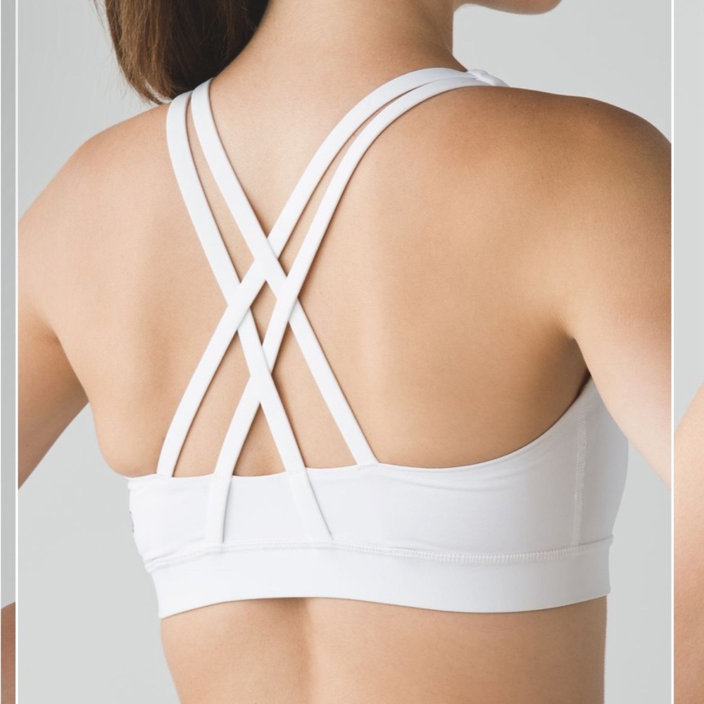 White Strappy Sports Bra